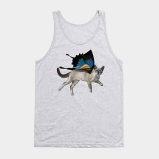 Ulysses Swallowtail Snowshoe Siamese Flitter Kitty Tank Top